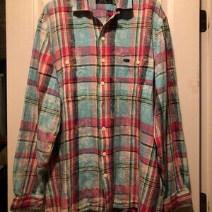 POLO RALPH LAUREN BIG&TALL MEN'S NEW 100%COTTON FADED CASUAL SHIRT  SIZE: XLT